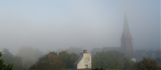 Nebel über dem Hattinger Bunker